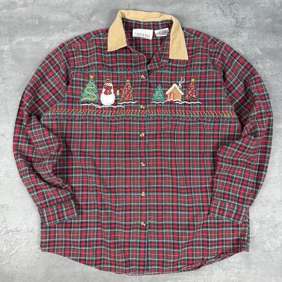 Casey & Max Tops - Vintage Christmas Gingerbread House Casey & Max Flannel Shirt